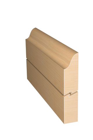 Three dimensional rendering of custom edge profile wood molding SKPL14 made by Public Lumber Company in Detroit.