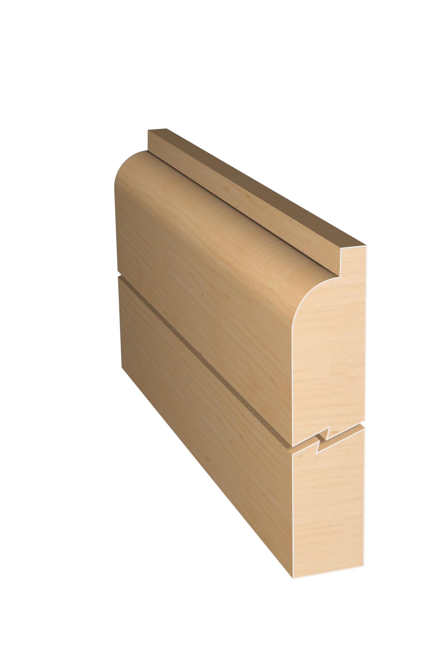Three dimensional rendering of custom edge profile wood molding SKPL15 made by Public Lumber Company in Detroit.