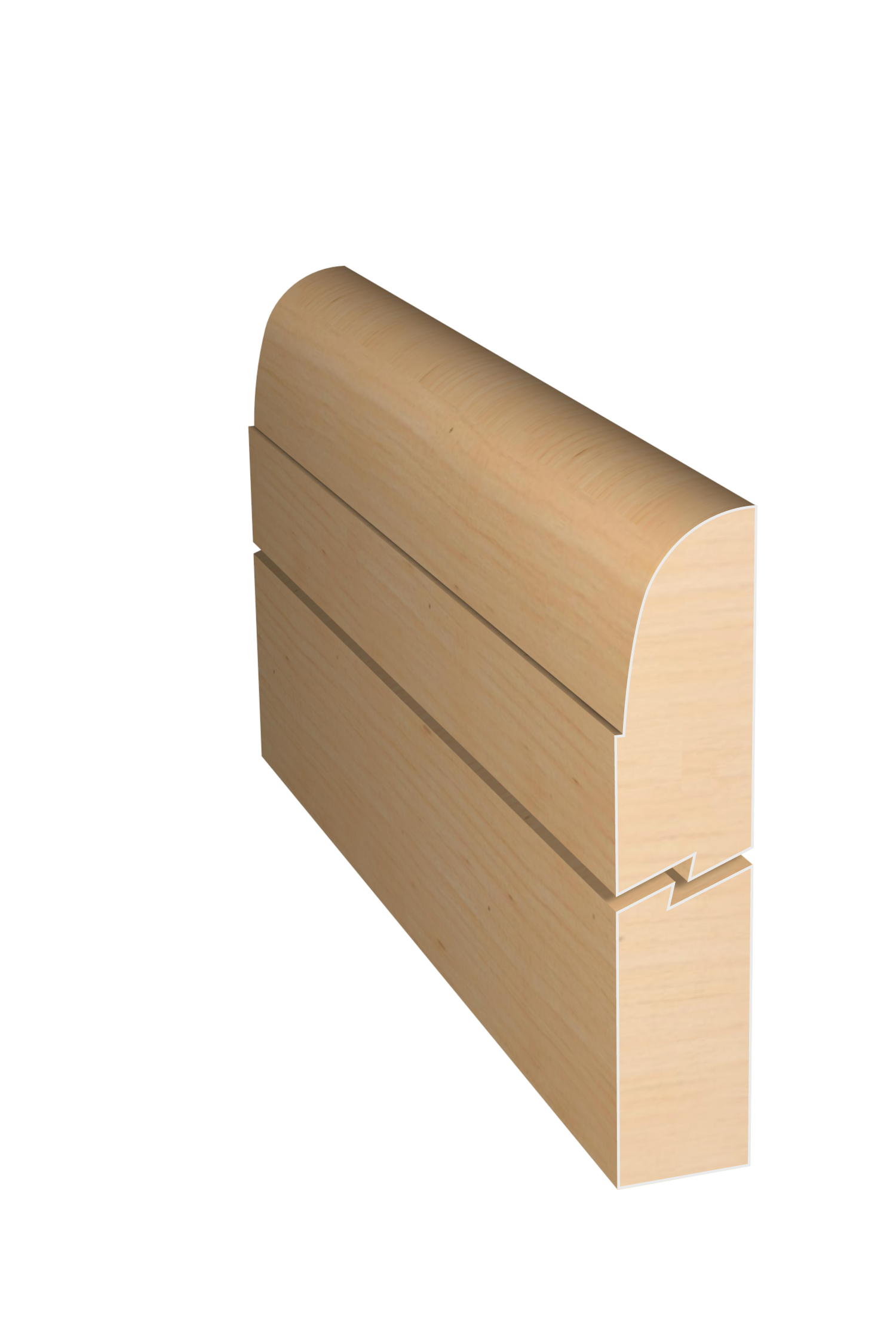 Three dimensional rendering of custom edge profile wood molding SKPL2 made by Public Lumber Company in Detroit.