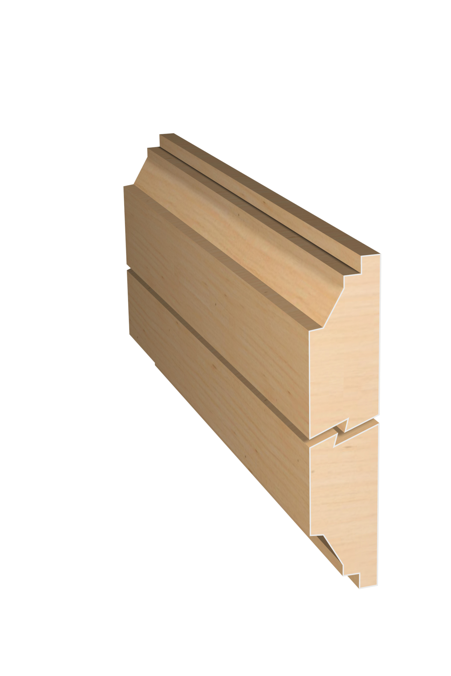 Three dimensional rendering of custom edge profile wood molding SKPL25 made by Public Lumber Company in Detroit.