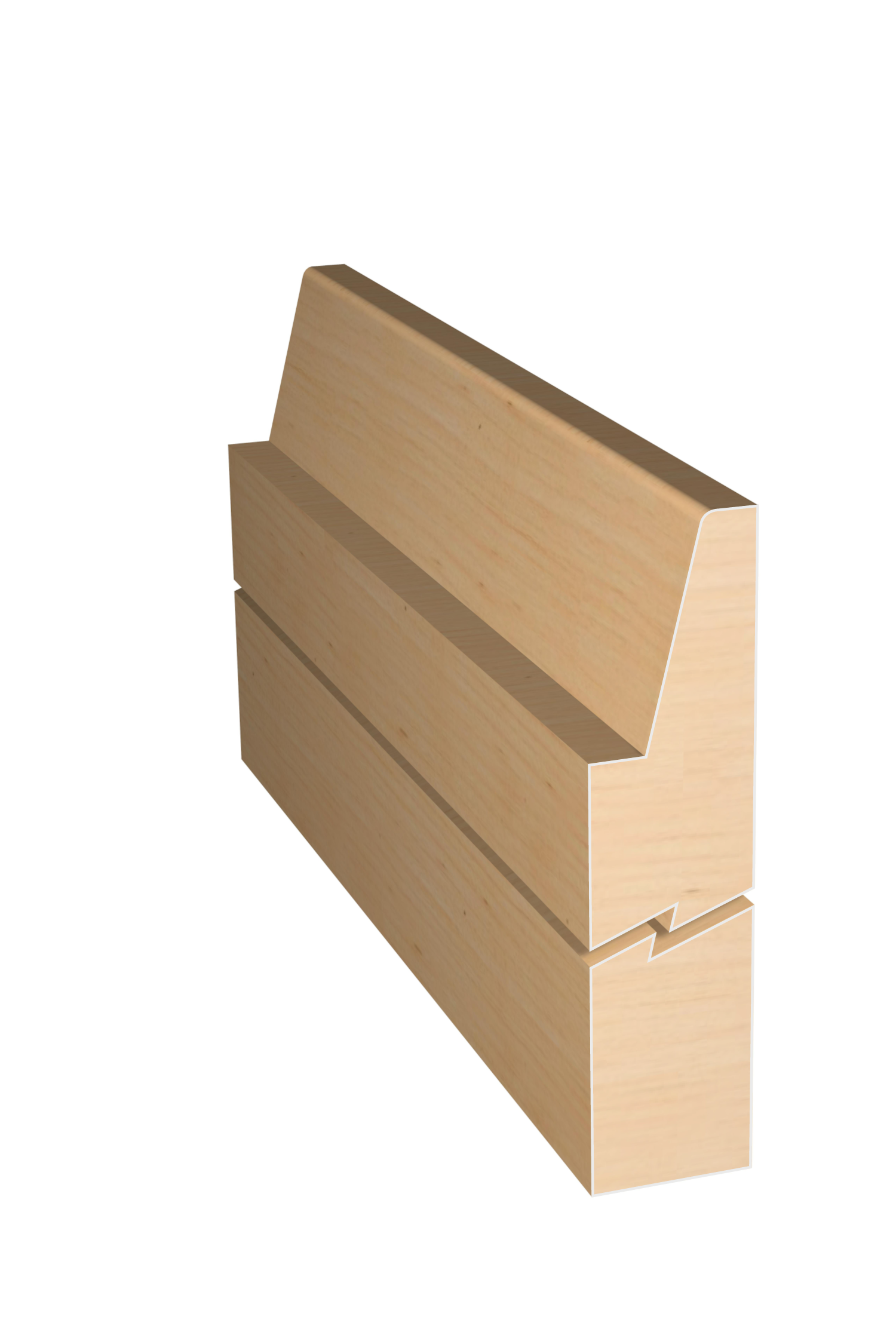 Three dimensional rendering of custom edge profile wood molding SKPL30 made by Public Lumber Company in Detroit.