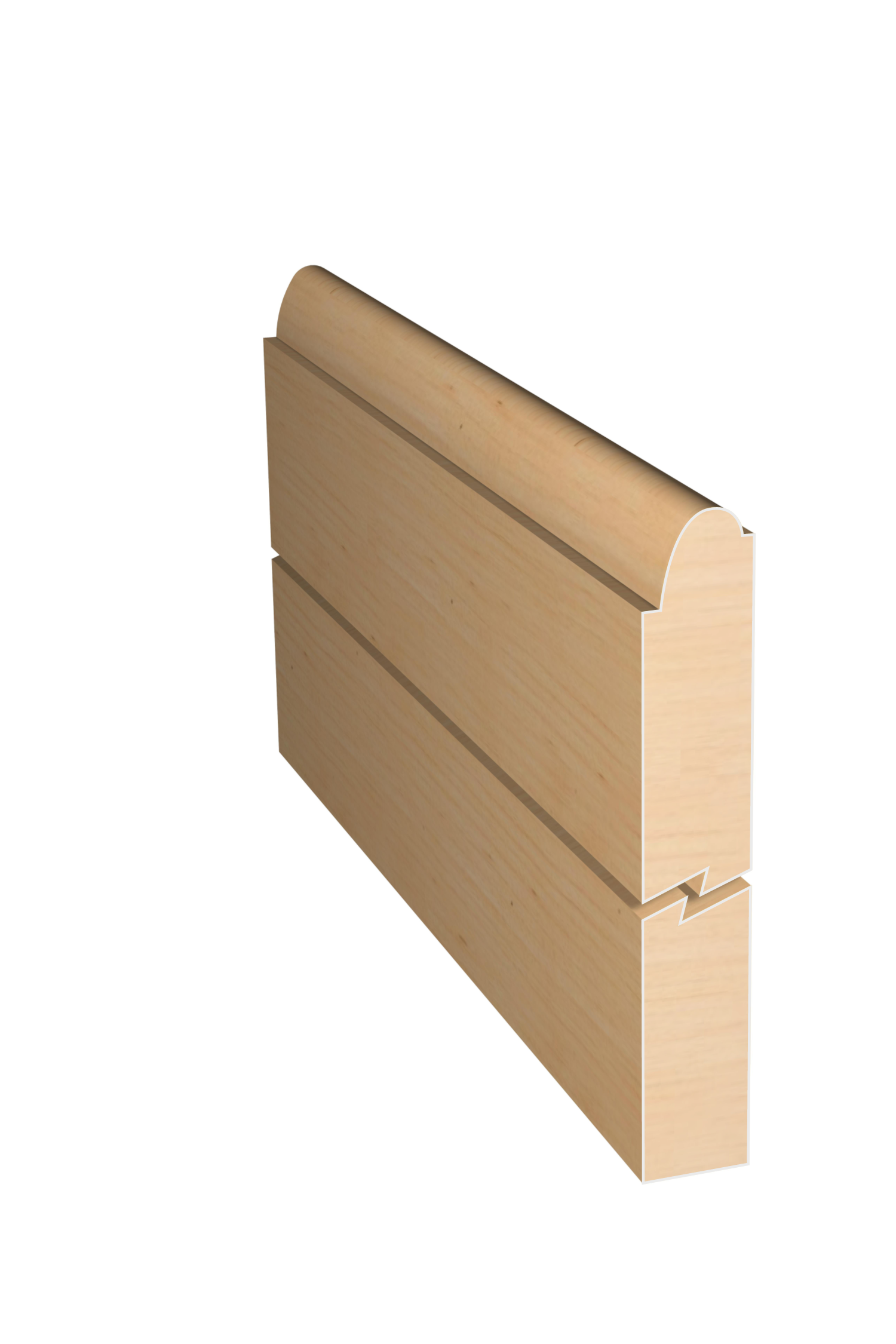 Three dimensional rendering of custom edge profile wood molding SKPL35 made by Public Lumber Company in Detroit.