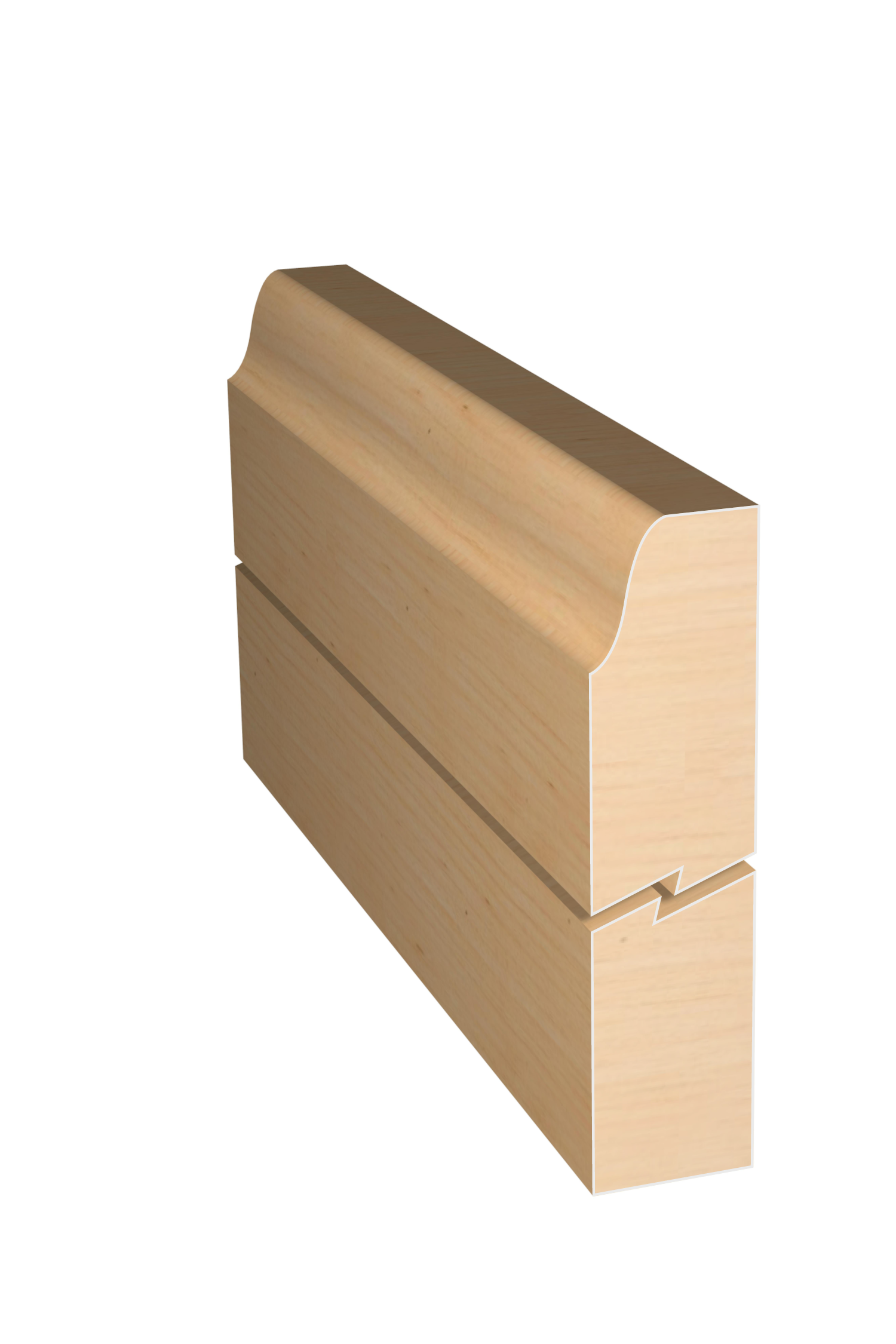 Three dimensional rendering of custom edge profile wood molding SKPL39 made by Public Lumber Company in Detroit.
