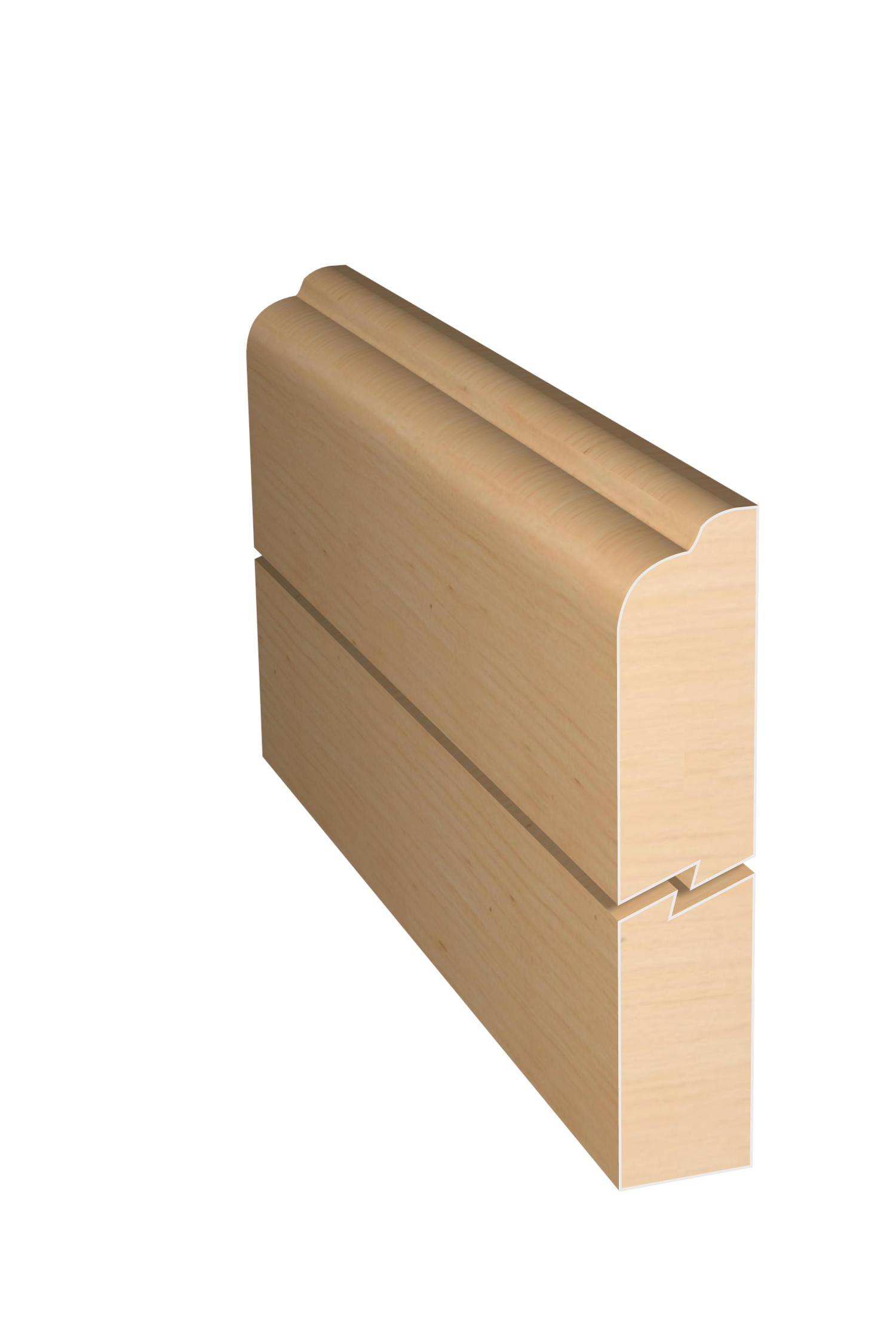 Three dimensional rendering of custom edge profile wood molding SKPL58 made by Public Lumber Company in Detroit.