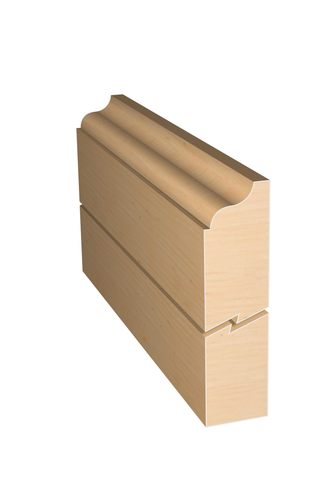 Three dimensional rendering of custom edge profile wood molding SKPL62 made by Public Lumber Company in Detroit.