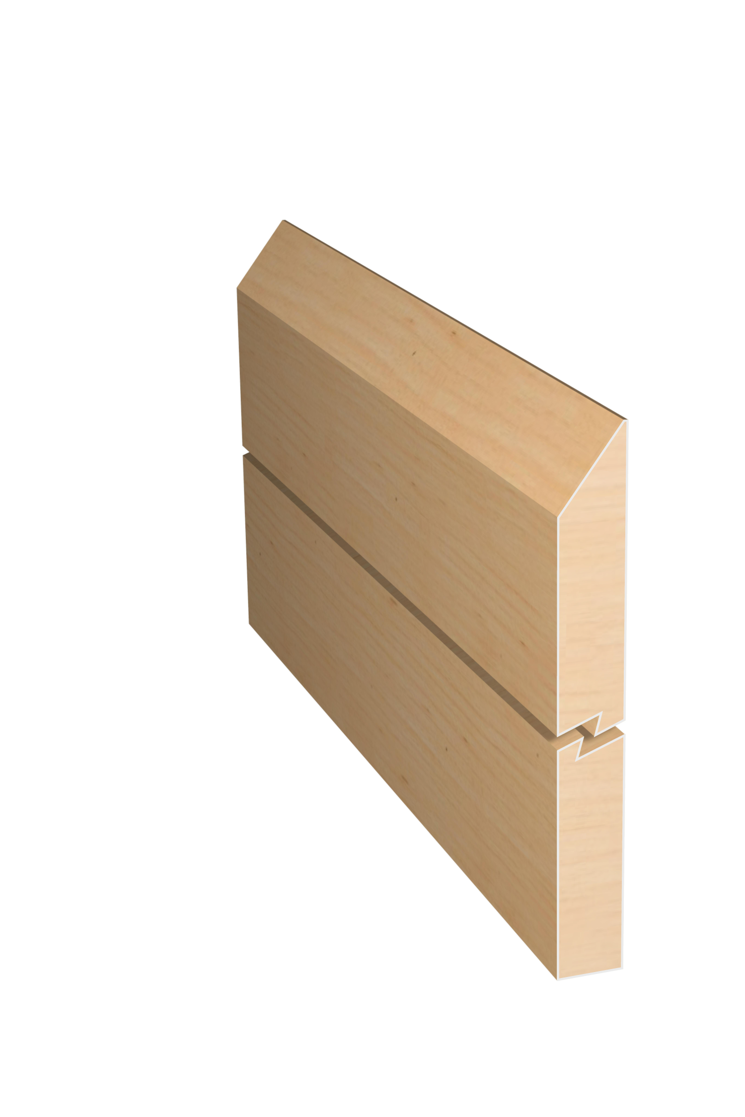 Three dimensional rendering of custom edge profile wood molding SKPL63 made by Public Lumber Company in Detroit.