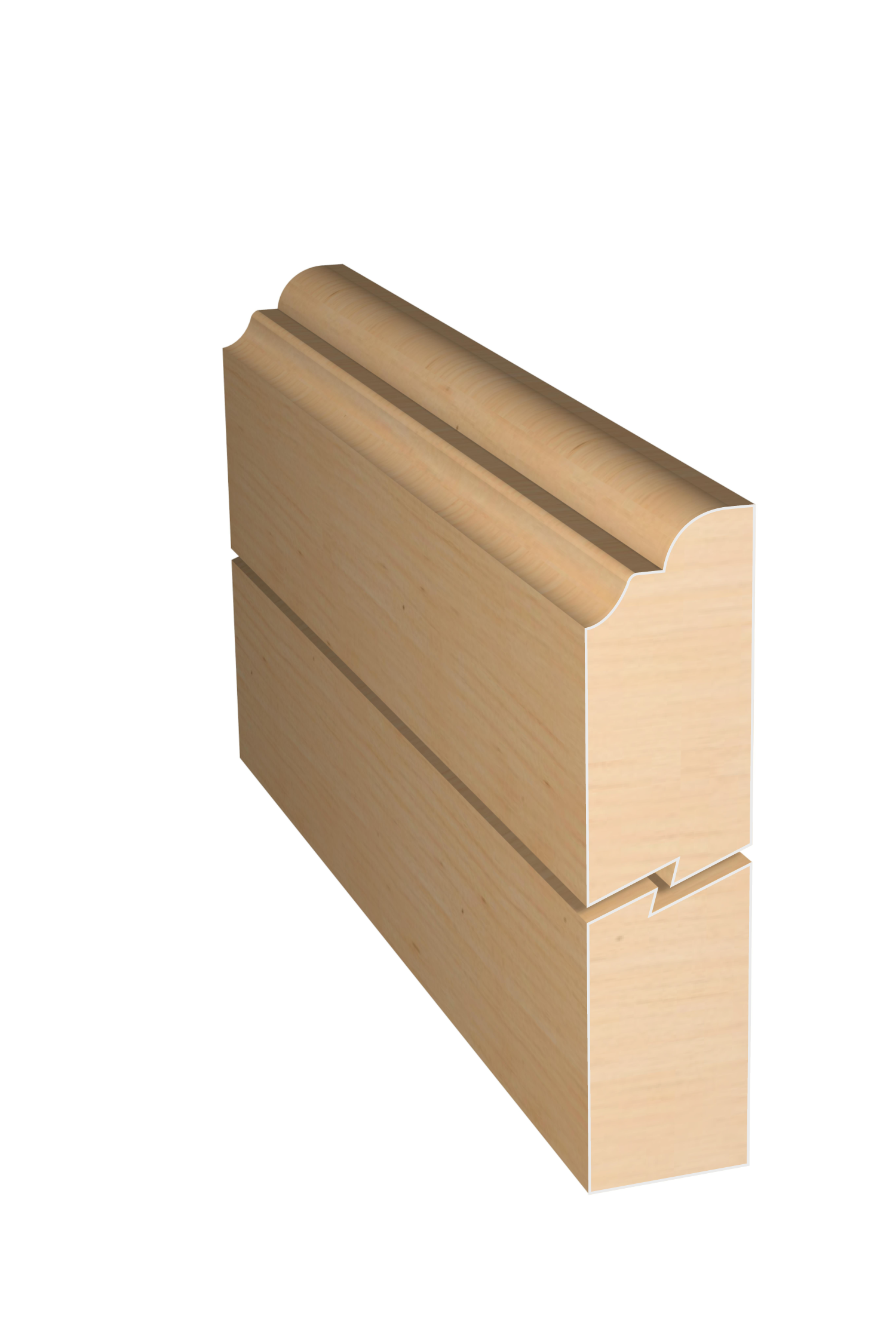 Three dimensional rendering of custom edge profile wood molding SKPL64 made by Public Lumber Company in Detroit.