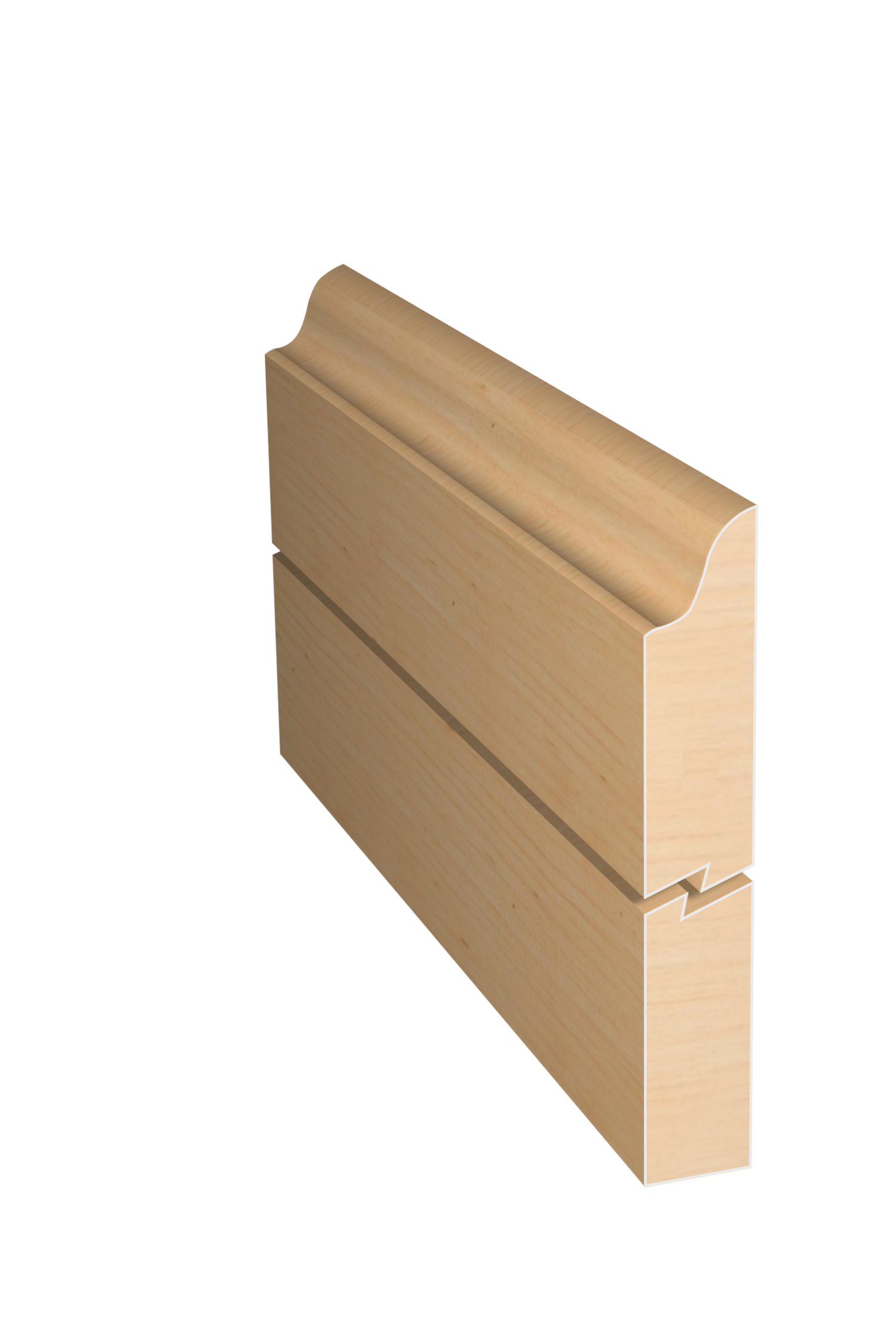 Three dimensional rendering of custom edge profile wood molding SKPL66 made by Public Lumber Company in Detroit.