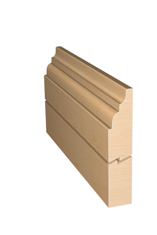 Three dimensional rendering of custom edge profile wood molding SKPL7 made by Public Lumber Company in Detroit.