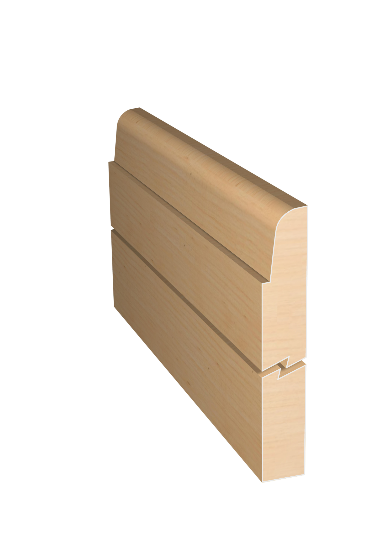 Three dimensional rendering of custom edge profile wood molding SKPL71 made by Public Lumber Company in Detroit.