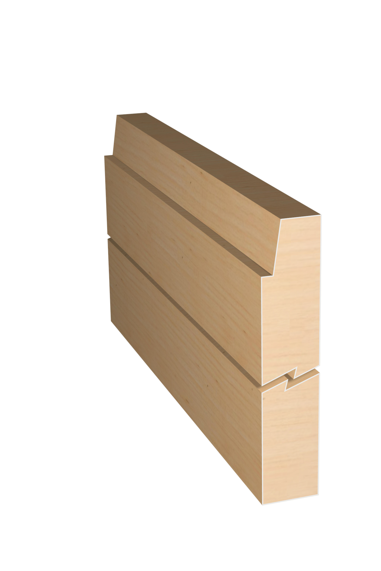 Three dimensional rendering of custom edge profile wood molding SKPL72 made by Public Lumber Company in Detroit.