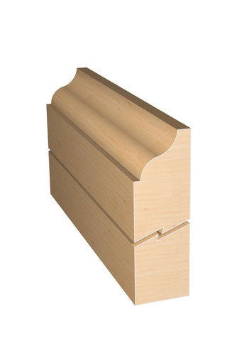 Three dimensional rendering of custom edge profile wood molding SKPL73 made by Public Lumber Company in Detroit.
