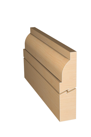 Three dimensional rendering of custom edge profile wood molding SKPL75 made by Public Lumber Company in Detroit.