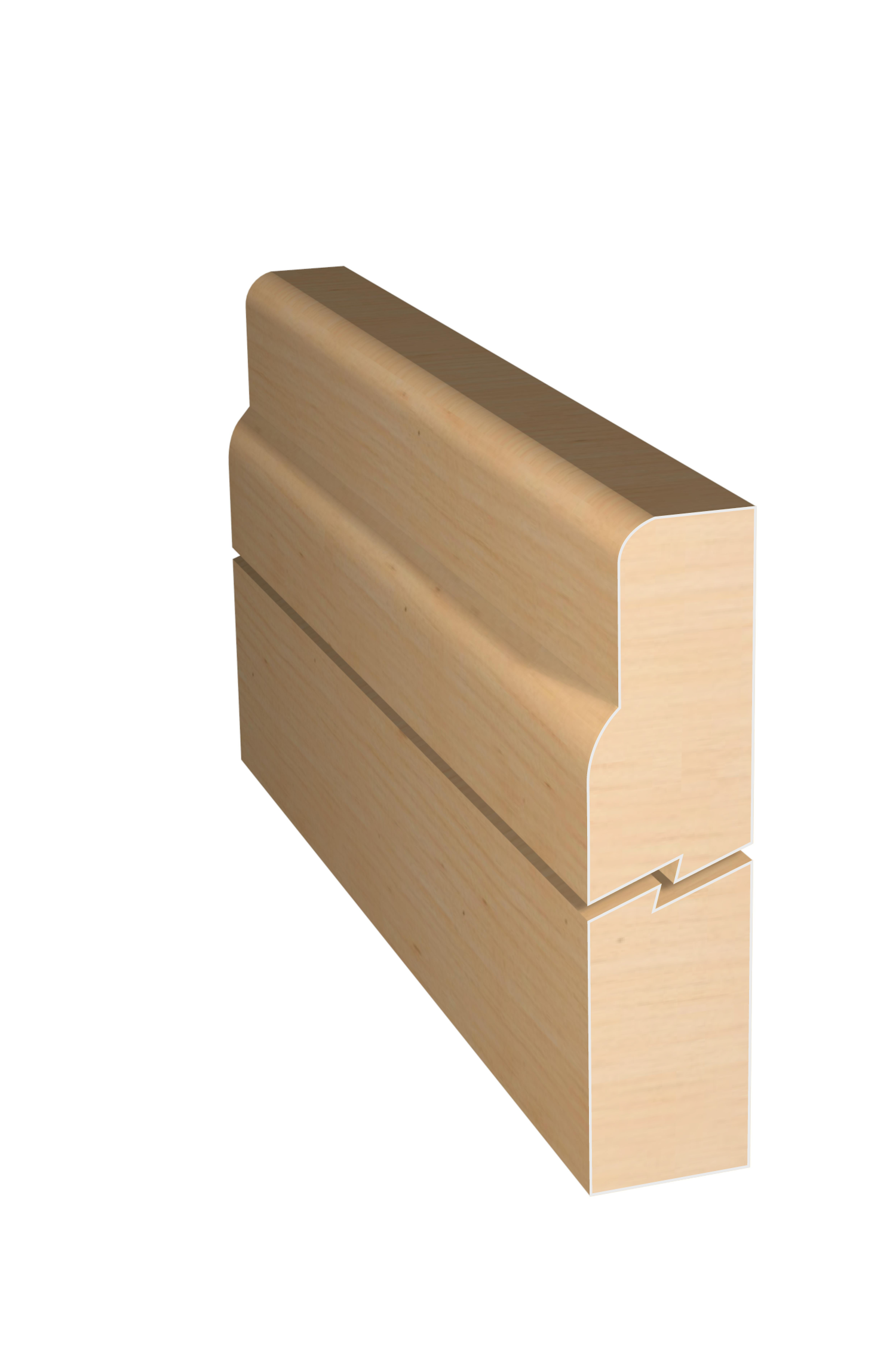 Three dimensional rendering of custom edge profile wood molding SKPL79 made by Public Lumber Company in Detroit.