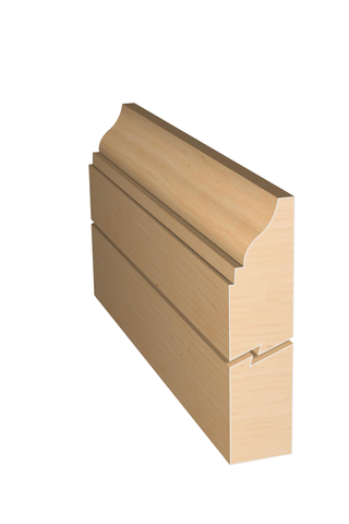 Three dimensional rendering of custom edge profile wood molding SKPL9 made by Public Lumber Company in Detroit.