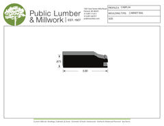 7/8"x3" Cabinet Rail CABPL34