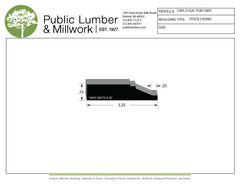 Technical drawing of a molding profile with Public Lumber & Millwork branding.