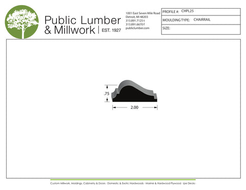 3/4"x2" Chair Rail CHPL25