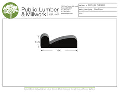 1-1/8"x3-5/16" Chair Rail CHPL3382