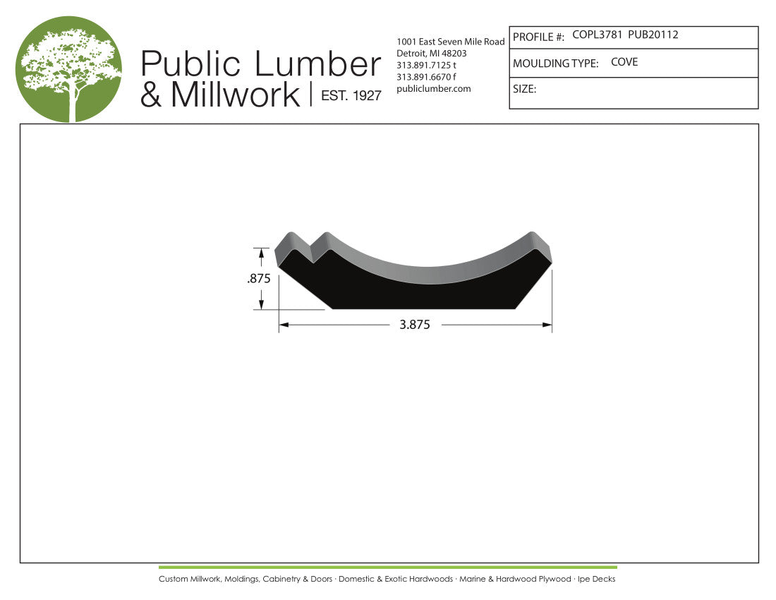 7/8"x3-7/8" Cove COPL3781