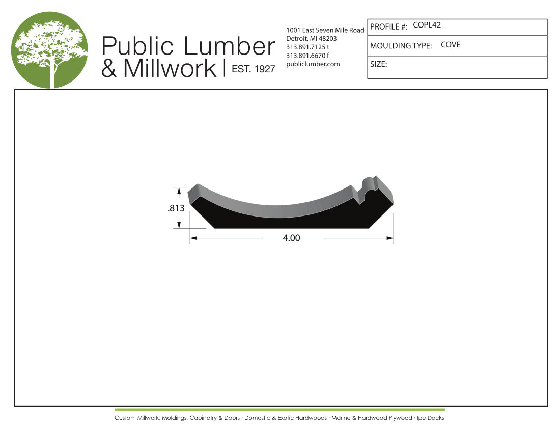 13/16"x4" Cove COPL42