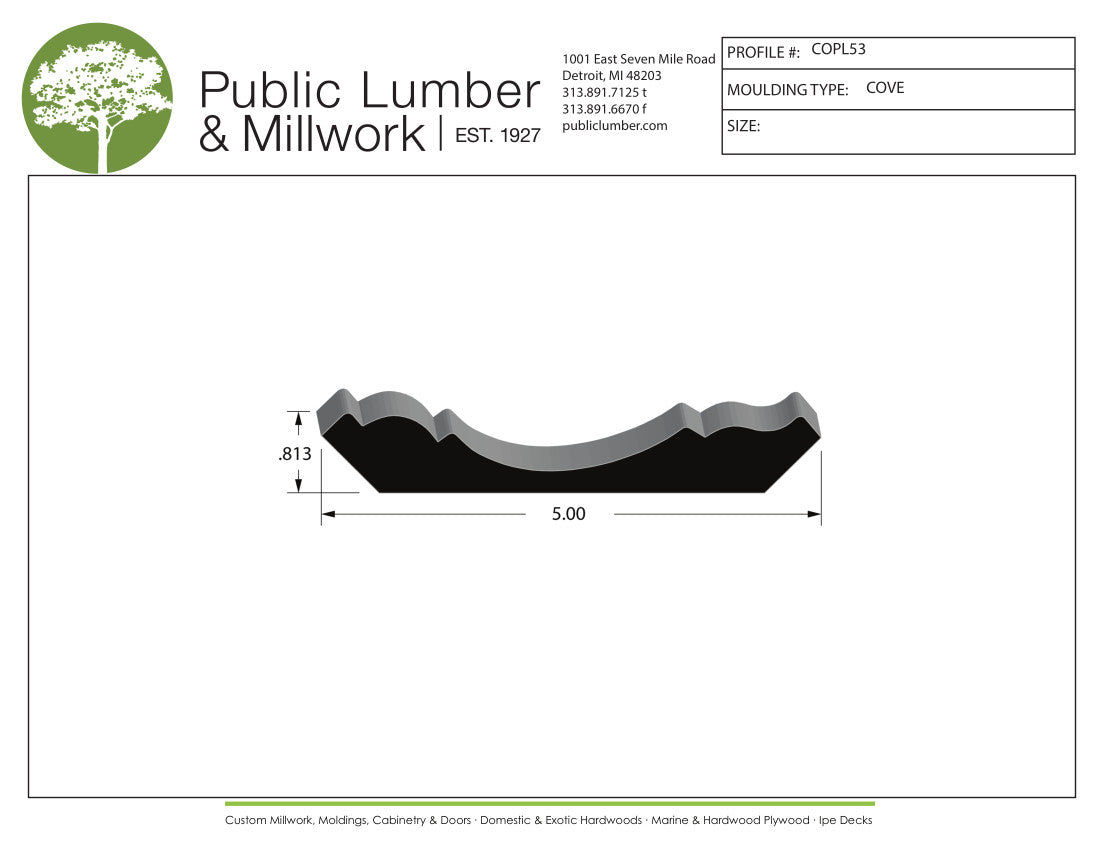 13/16"x5" Cove COPL53