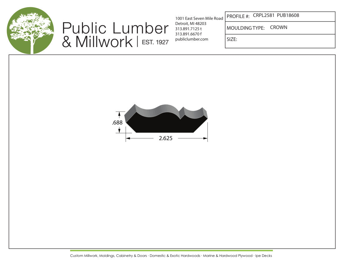 11/16"x2-5/8" Crown CRPL2581