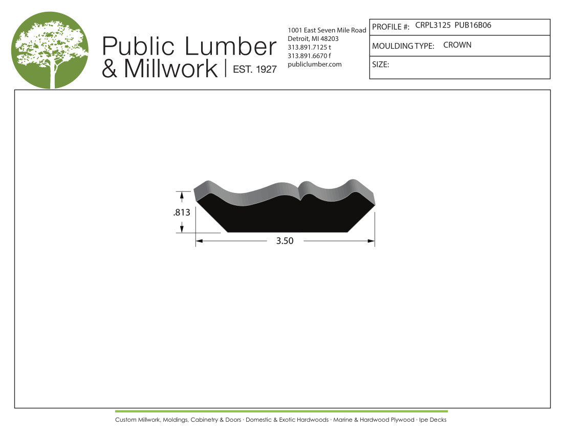 13/16"x3-1/2" Crown CRPL3125