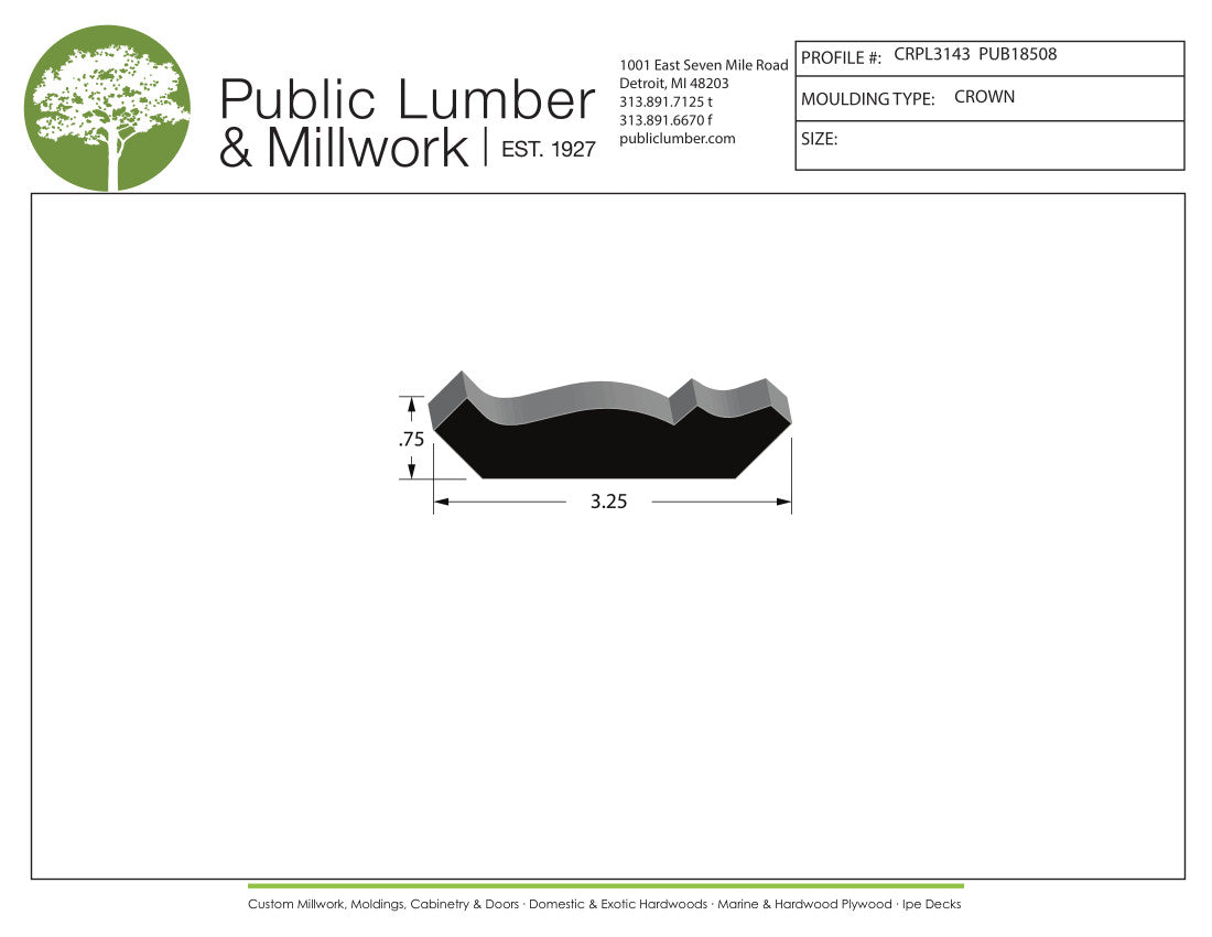 3/4"x3-1/4" Crown CRPL3143