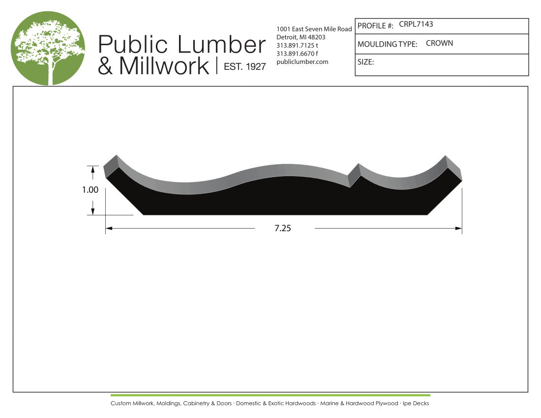 1"x7-1/4" Crown CRPL7143