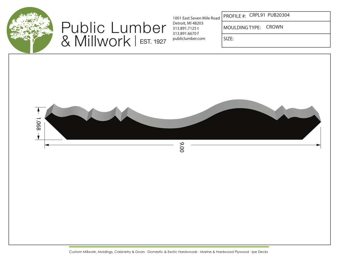 1-1/16"x9" Crown CRPL91