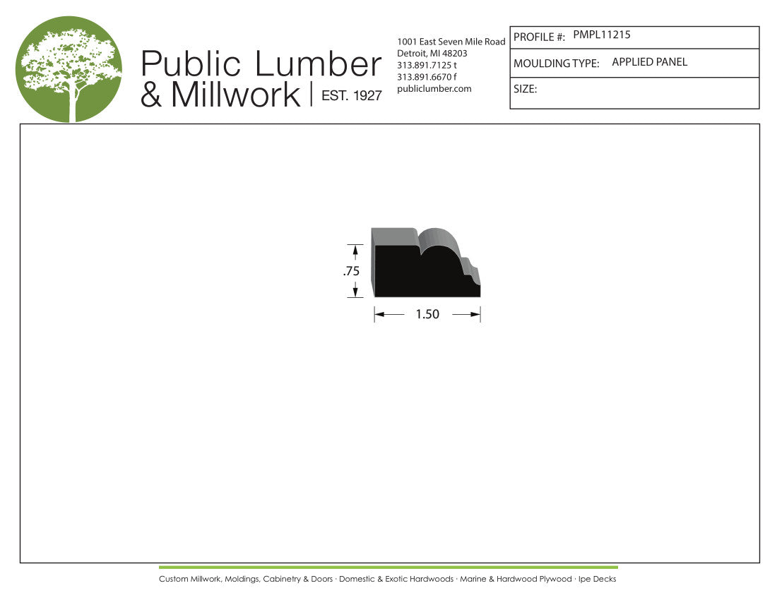 3/4"x1-1/2" Applied Moulding PMPL11215