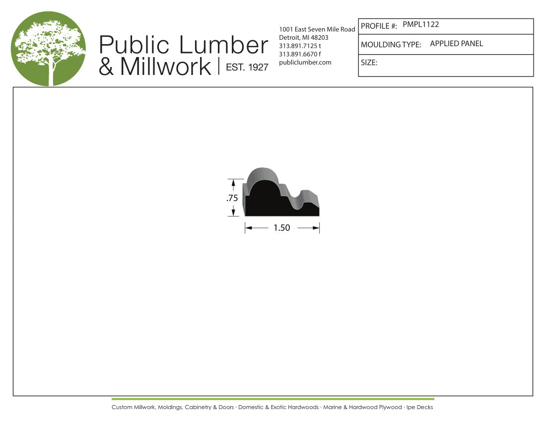 3/4"x1-1/2" Applied Moulding PMPL1122