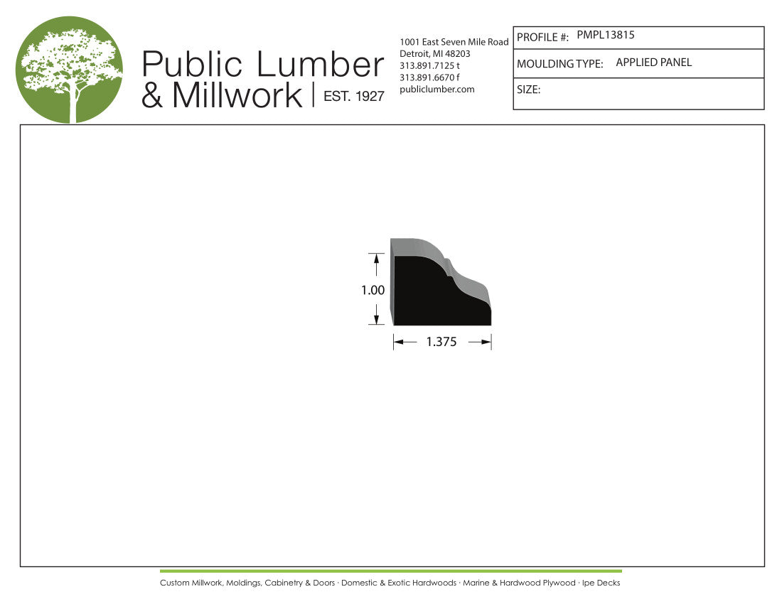 1"x1-3/8" Applied Moulding PMPL13815