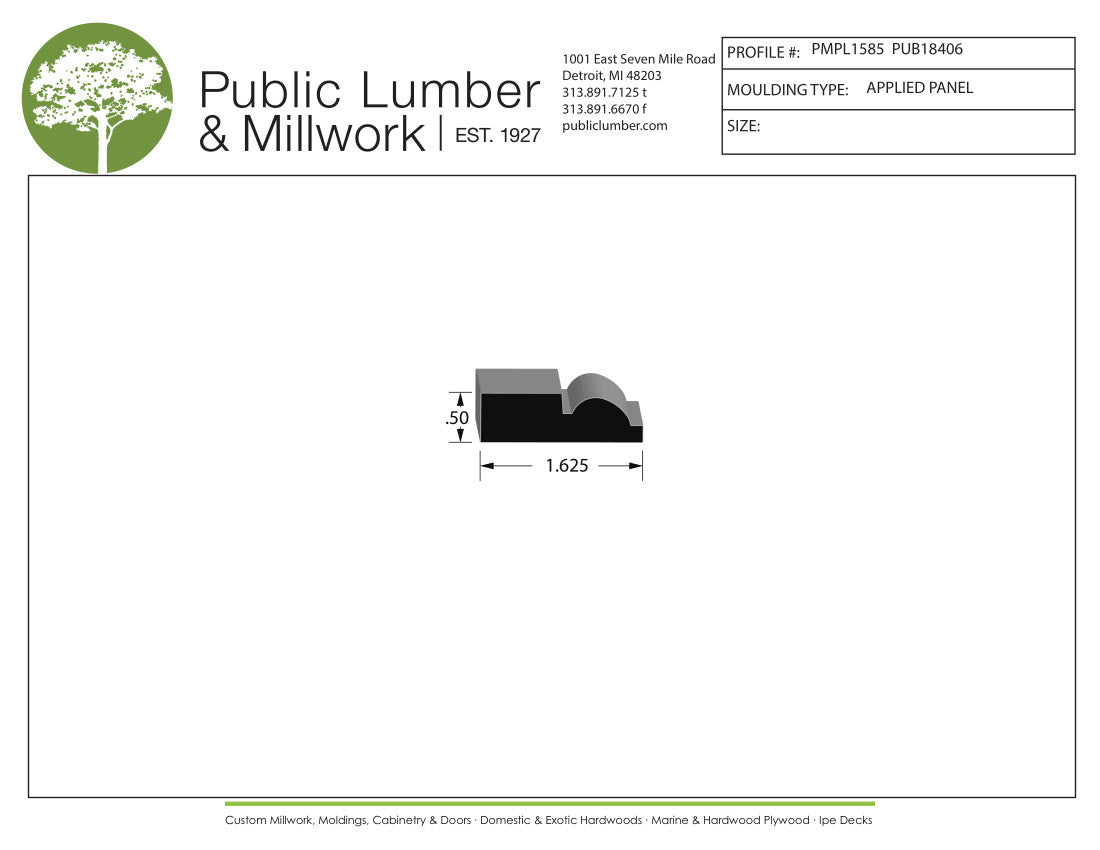 1/2"x1-5/8" Applied Moulding PMPL1585