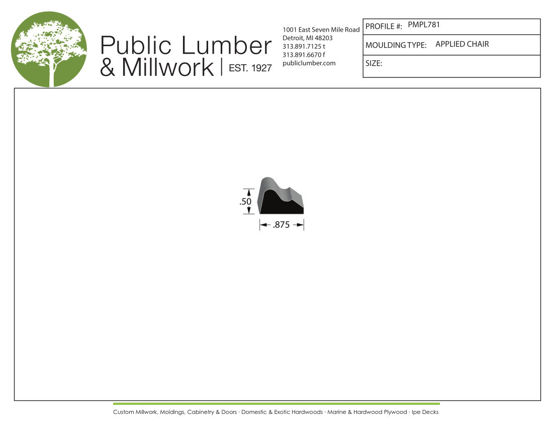 1/2"x7/8" Applied Moulding PMPL781