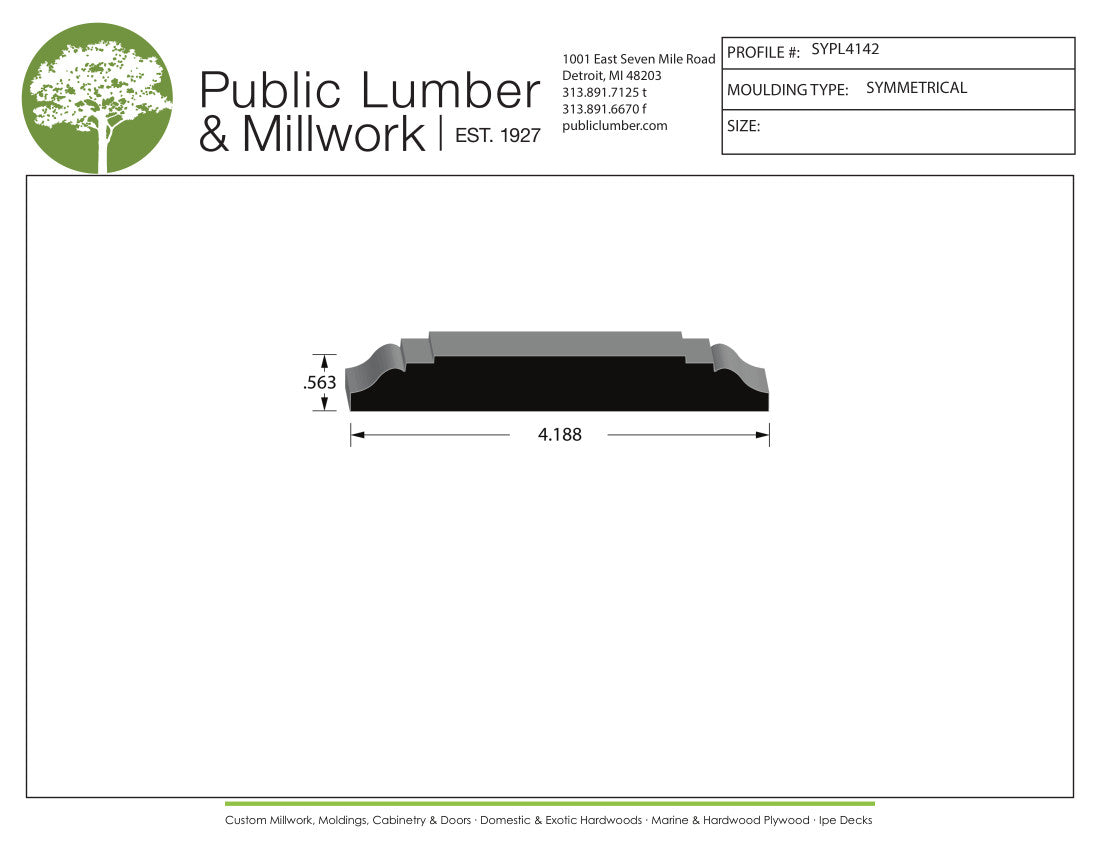 9/16"x4-3/16" Symmetrical SYPL4142